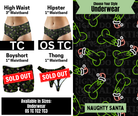 Naughty Santa Hipster, High Waist Underwear