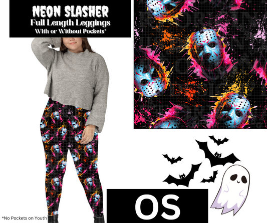 Neon Slasher Full Length Leggings w/ Pockets