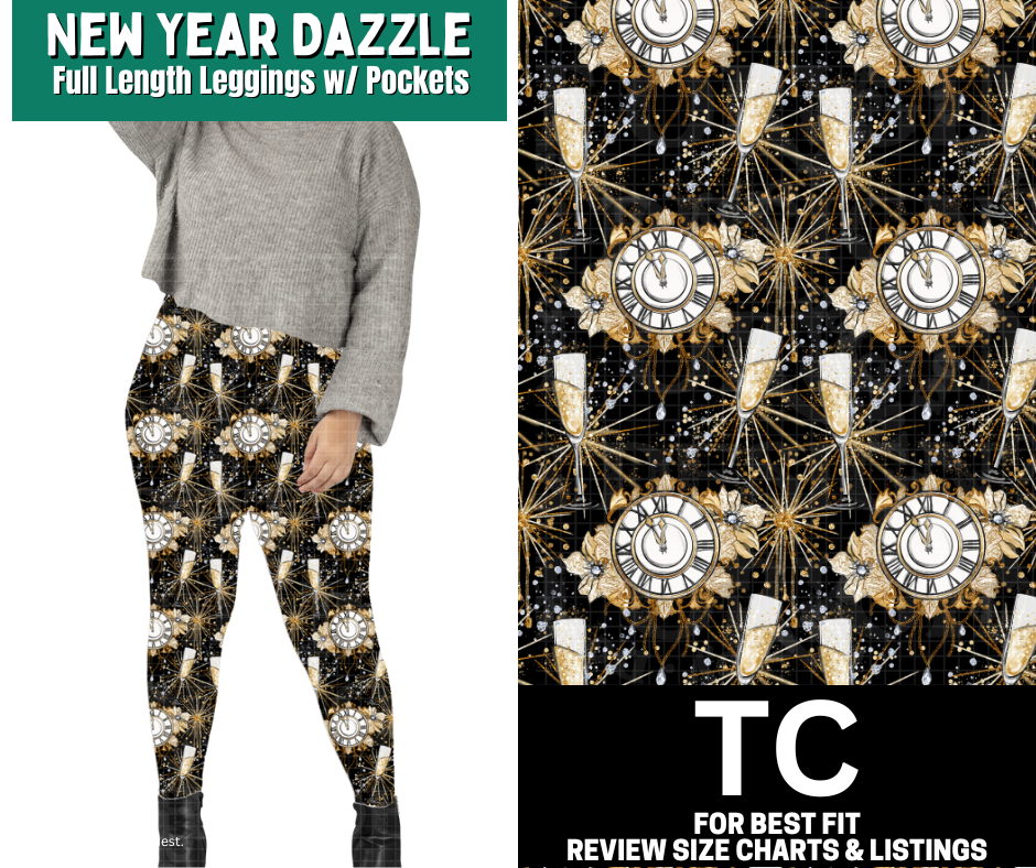 New Year Dazzle Full Length Leggings w/ Pockets