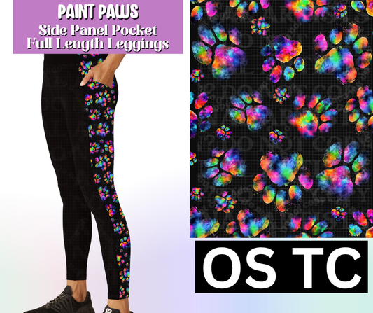 Paint Paws Side Panel Pocket Full Length Leggings