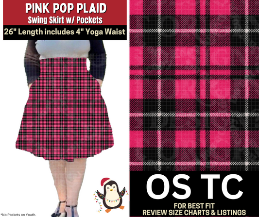 Pink Pop Plaid Swing Skirt