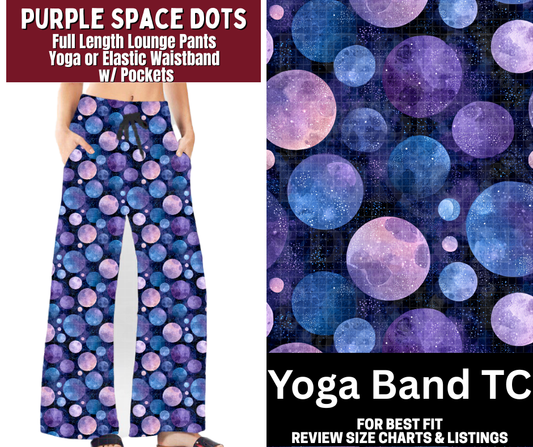 Purple Space Dots Full Length Lounge Pants