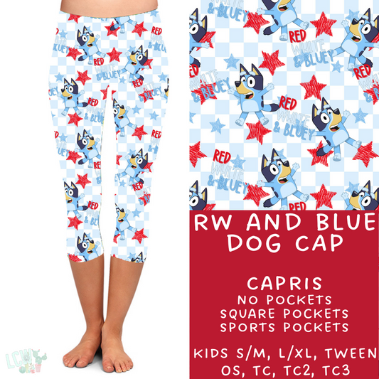 Ready To Ship - RW and Blue Dog Capris