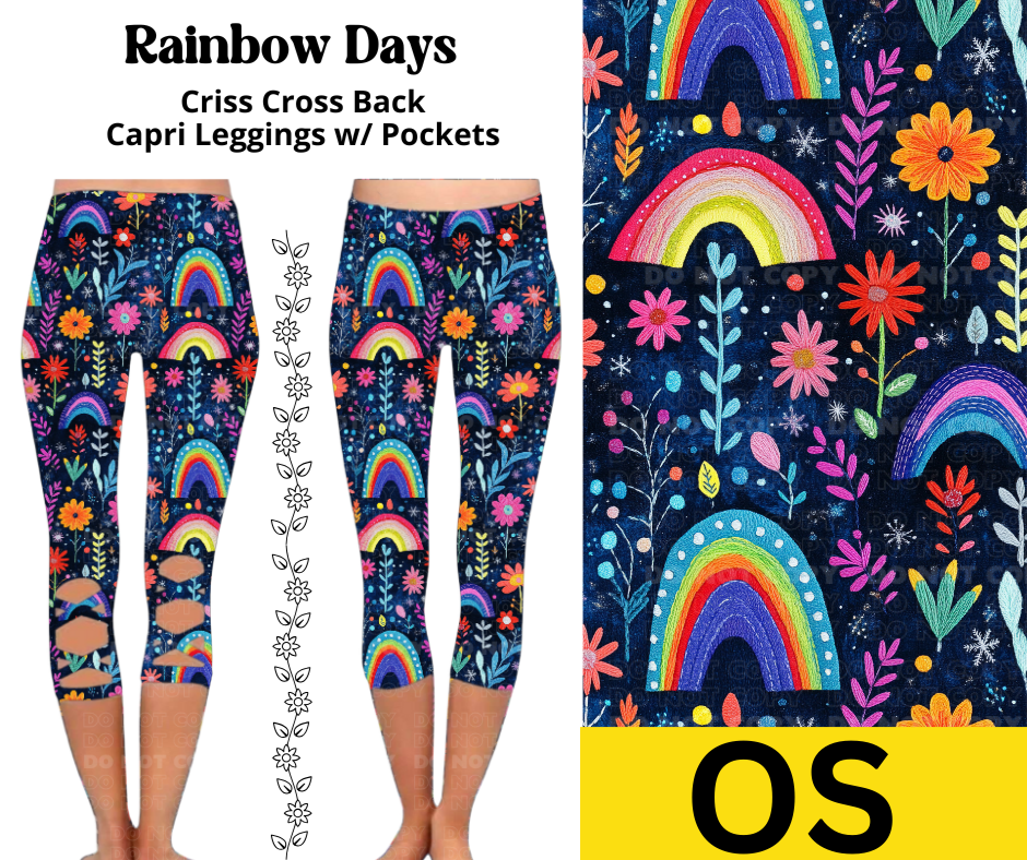Rainbow Days Criss Cross Capri w/ Pockets