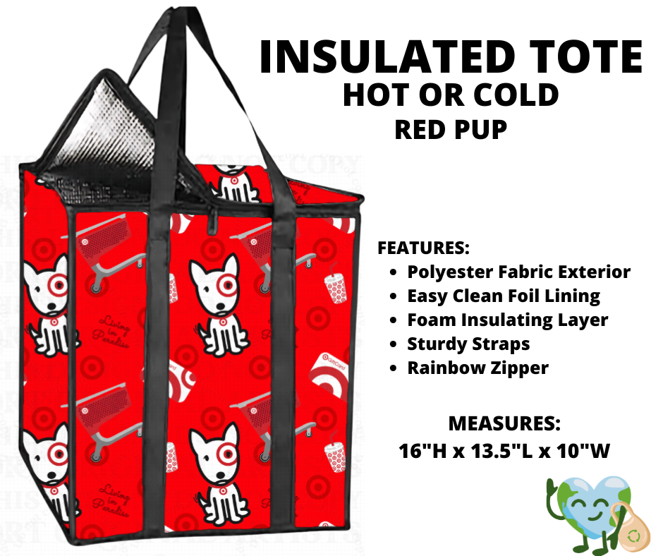 Red Pup Insulated Tote