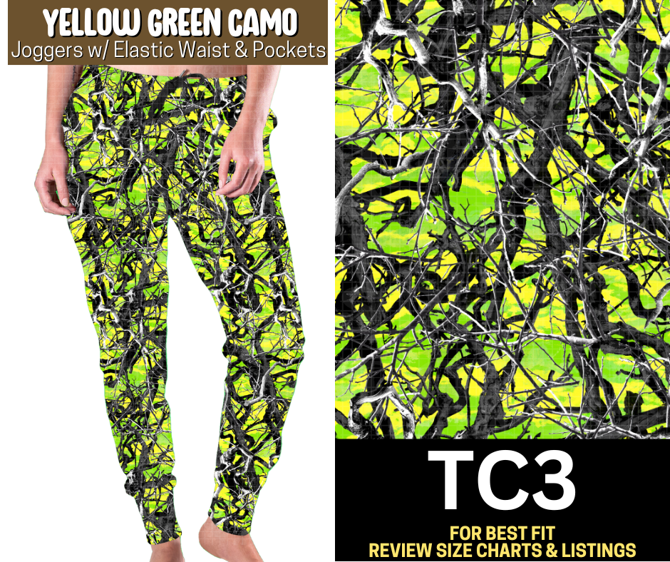 Yellow Green Camo Joggers