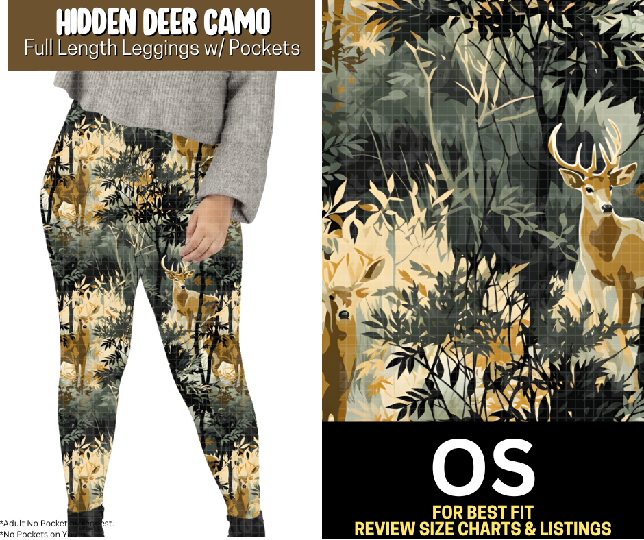 Hidden Deer Camo Full Length Leggings w/ Pockets
