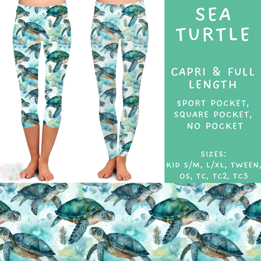 Ready to Ship - Sea Turtle Capris & Leggings