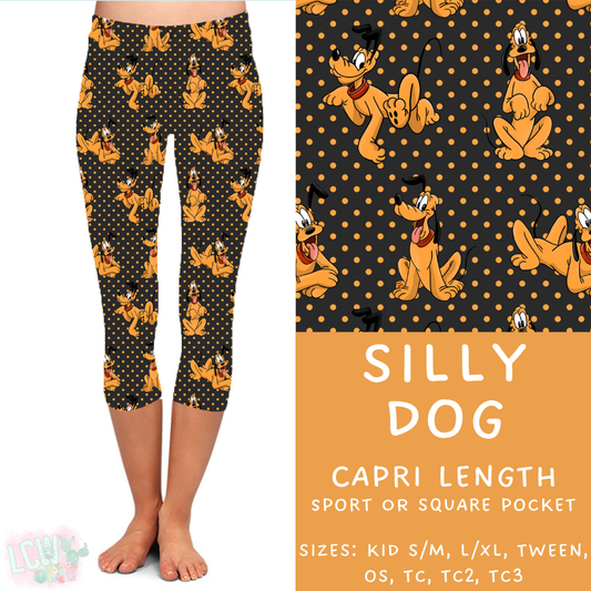 Ready to Ship - Silly Dog Capri Length Leggings - TC Square Pocket