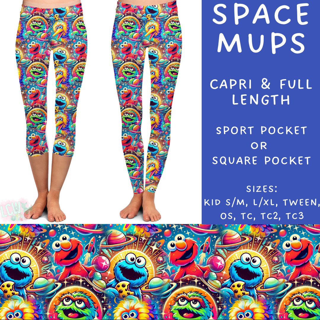 Ready To Ship - Space Mups Full and Capri Length Leggings