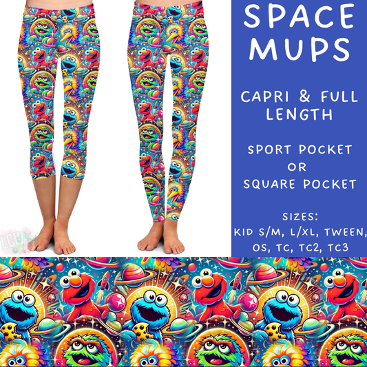 Ready To Ship - Space Mups Full and Capri Length Leggings