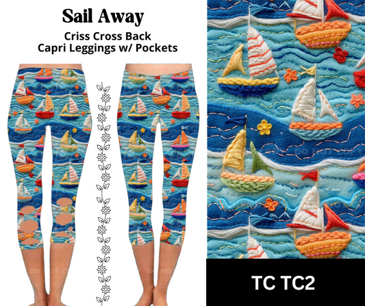 Sail Away Criss Cross Capri w/ Pockets