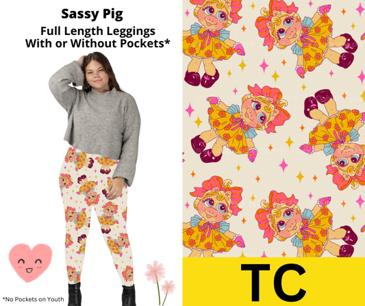 Sassy Pig Full Length Leggings w/ Pockets