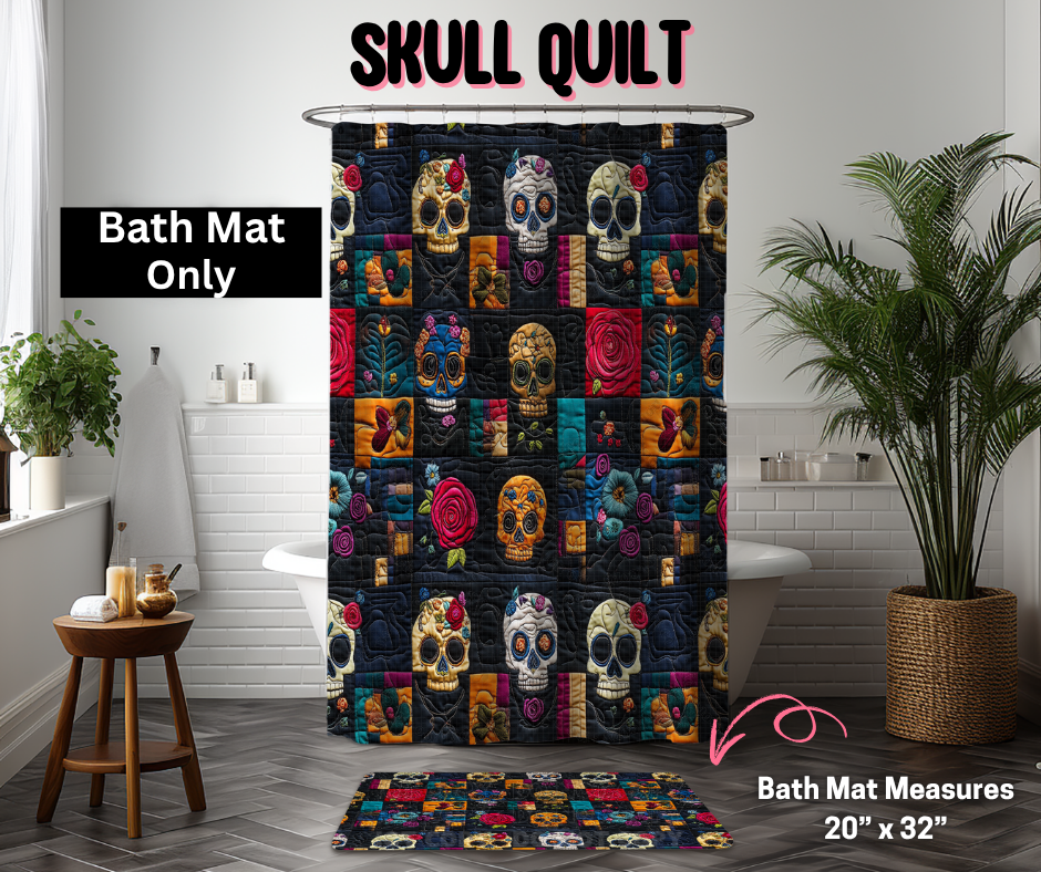 Skull Quilt Custom Bath Mat