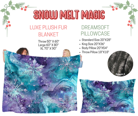 Preorder! Closes 9/3. ETA Dec. Snow Melt Magic Luxe Plush Fur Blanket and/or DreamSoft Pillowcase
