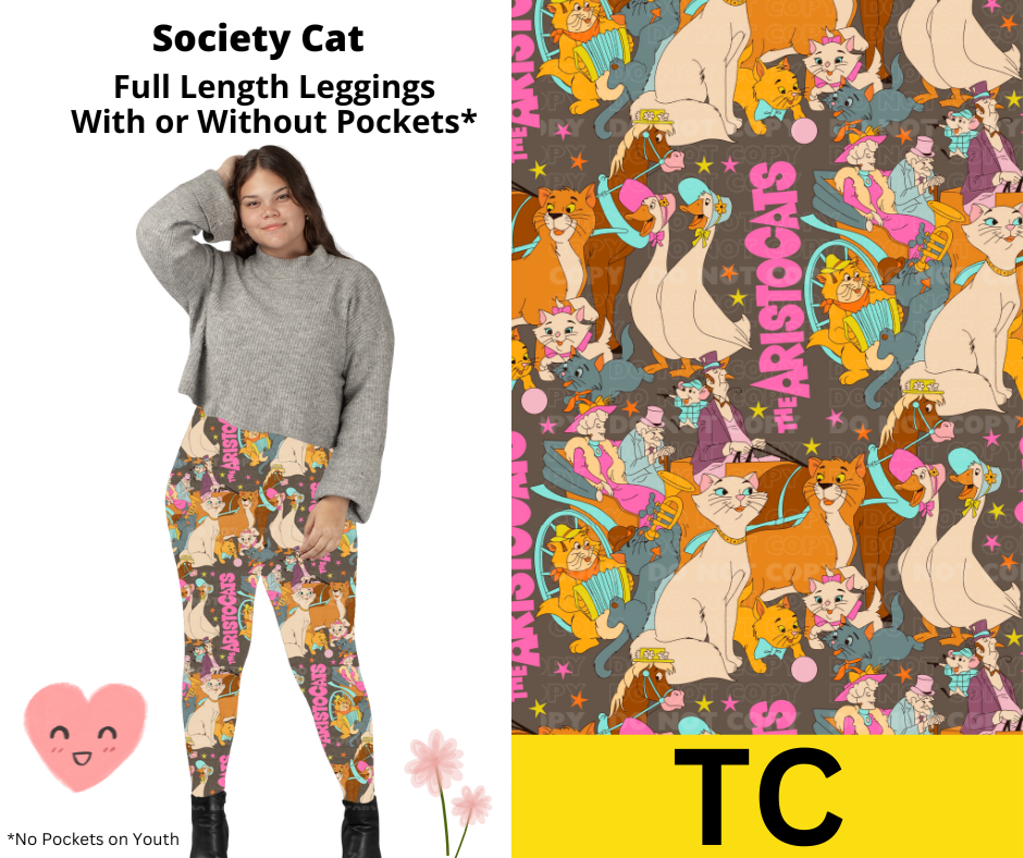 Society Cat Full Length Leggings w/ Pockets