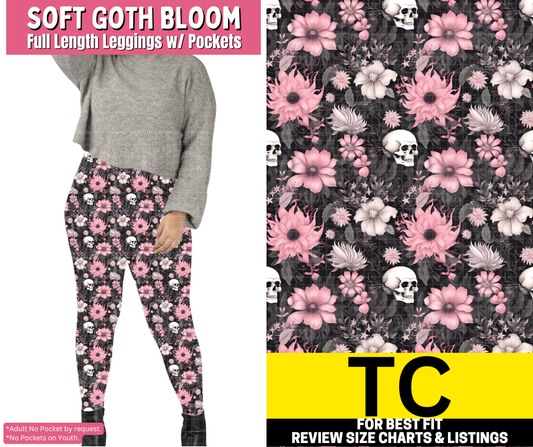 Soft Goth Bloom Full Length Leggings w/ Pockets