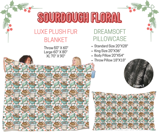 Preorder! Closes 9/3. ETA Dec. Sourdough Floral Luxe Plush Fur Blanket and/or DreamSoft Pillowcase