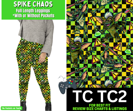 Spike Chaos Full Length Leggings w/ Pockets