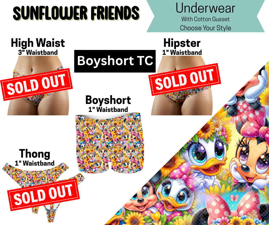 Sunflower Friends Boyshort Underwear