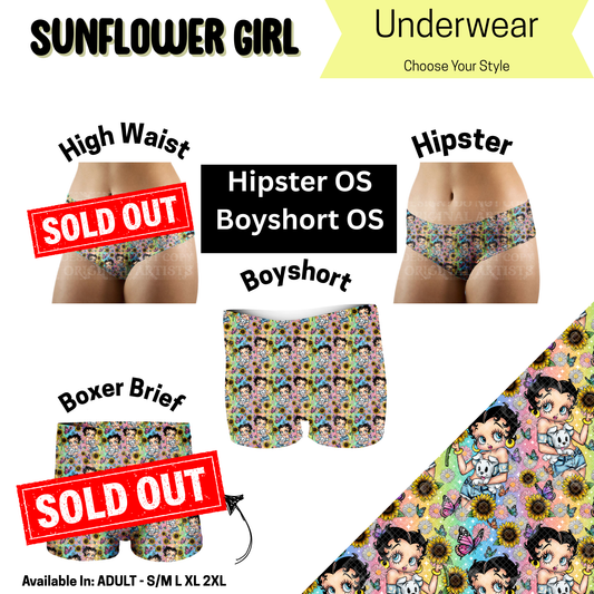Sunflower Girl Hipster, Boyshort Underwear