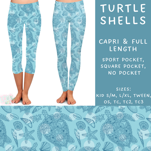 Ready to Ship - Turtle Shells Capri Length Leggings - TC2