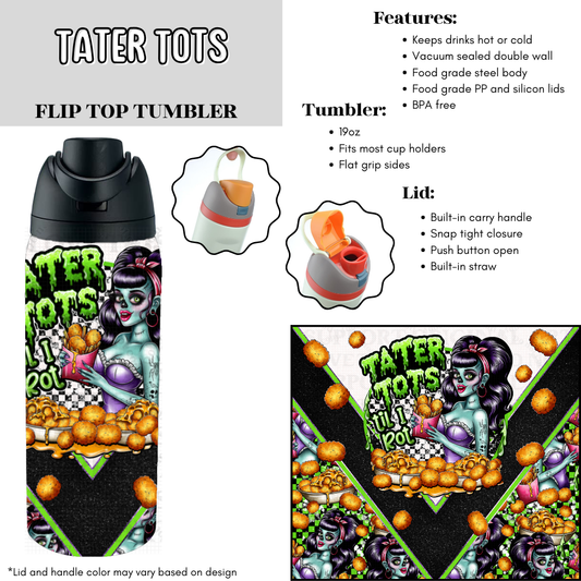 Tater Tots Flip Top Tumbler
