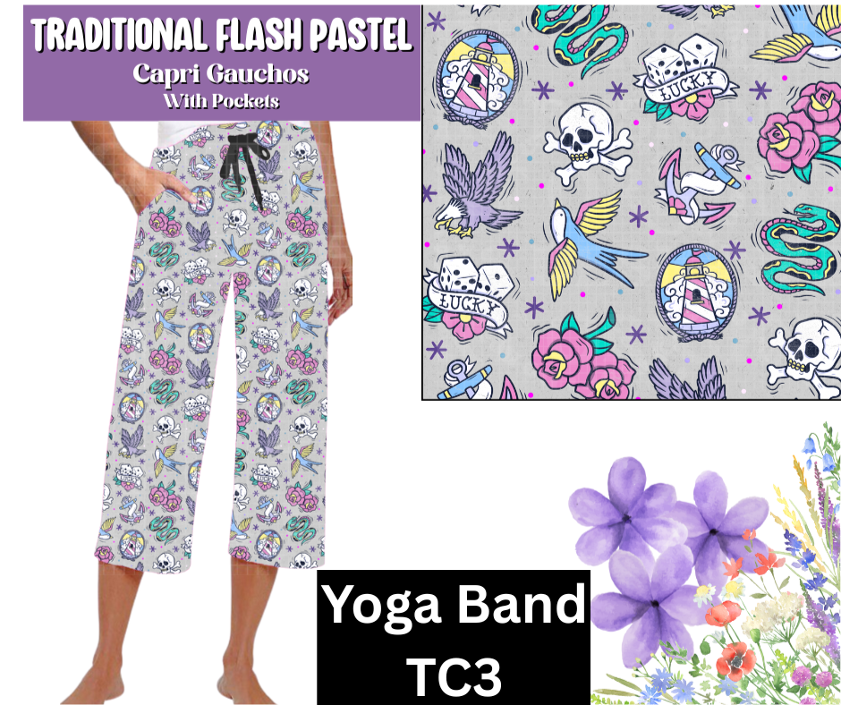 Traditional Flash Pastel Capri Gauchos