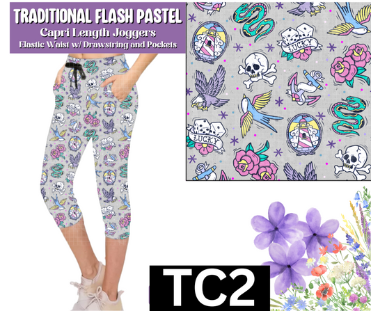 Traditional Flash Pastel Jogger Capri