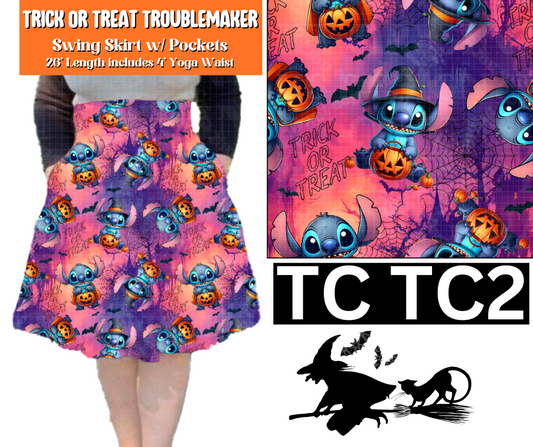 Trick or Treat Troublemaker Swing Skirt