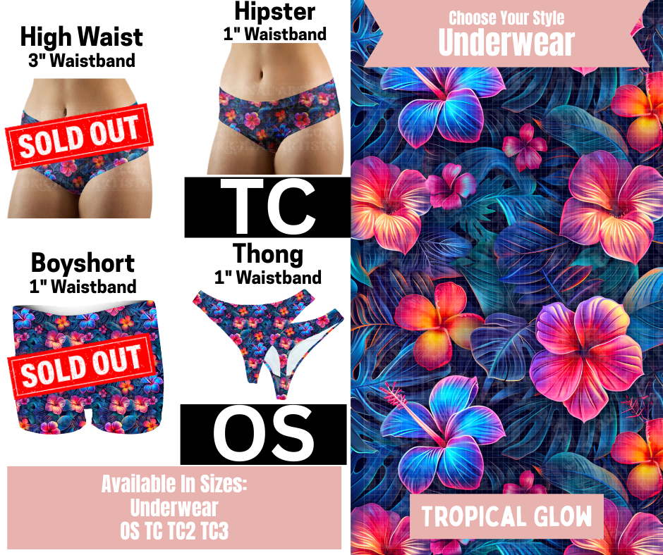 Tropical Glow Hipster & Thong Underwear