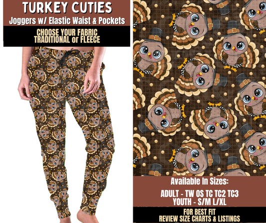 Preorder! Closes 7/27. ETA Oct. Turkey Cutie Joggers Choose Fleece or Traditional