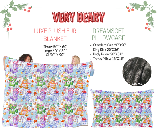 Preorder! Closes 9/3. ETA Dec. Very Beary Luxe Plush Fur Blanket and/or DreamSoft Pillowcase