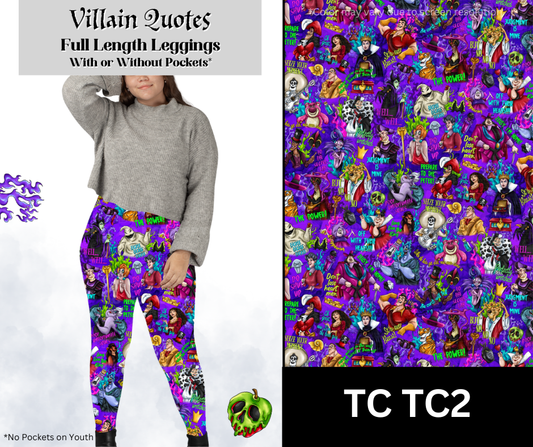 Villain Quotes Full Length Leggings