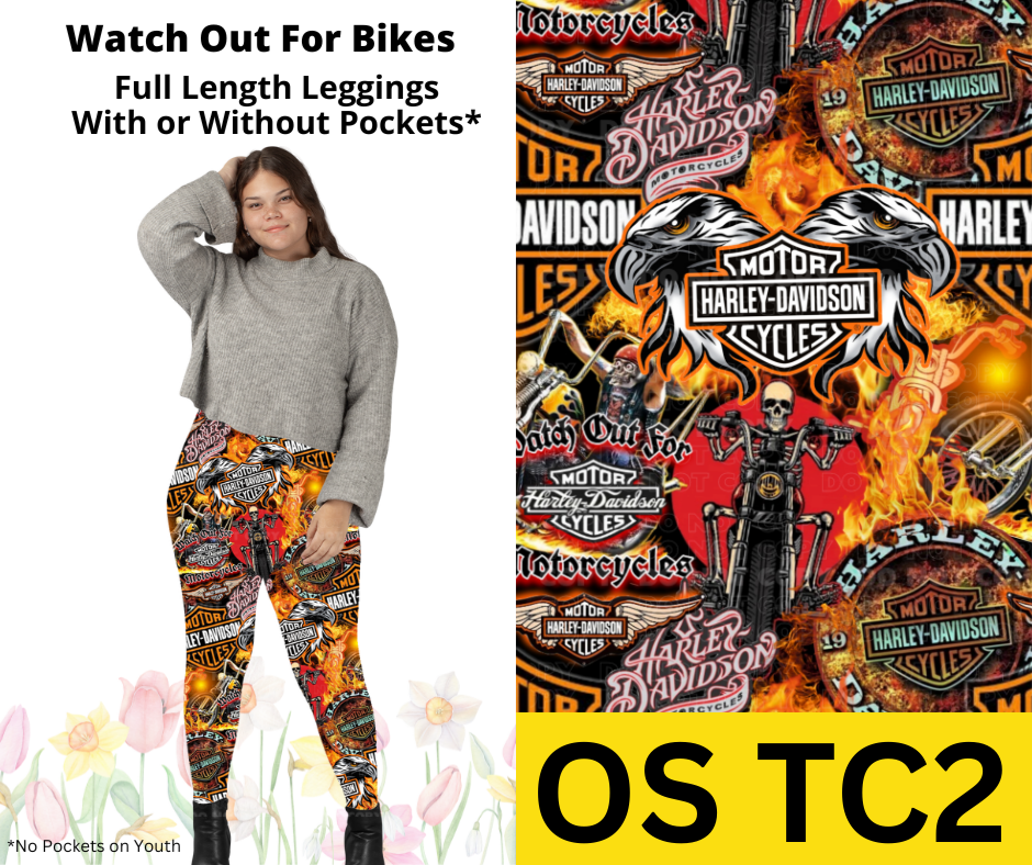 Watch Out For Bikes Full Length Leggings w/ Pockets