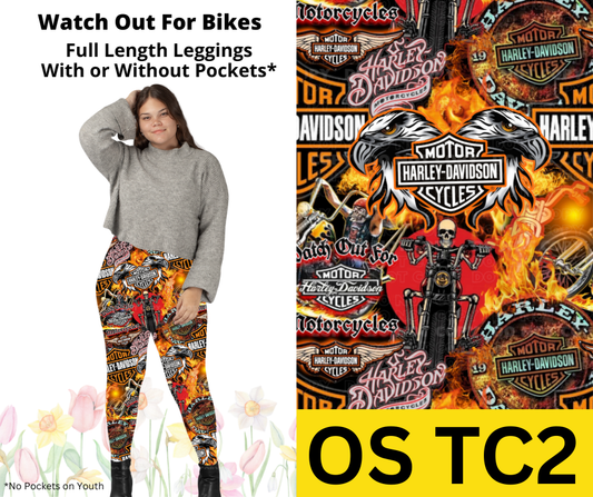 Watch Out For Bikes Full Length Leggings w/ Pockets