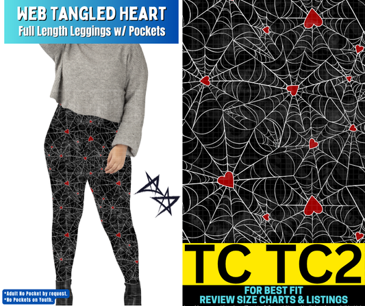 Web Tangled Heart Full Length Leggings w/ Pockets