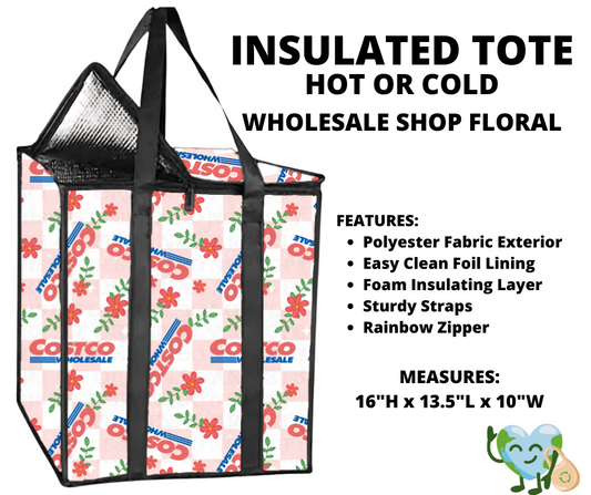 Wholesale Shop Floral Insulated Tote
