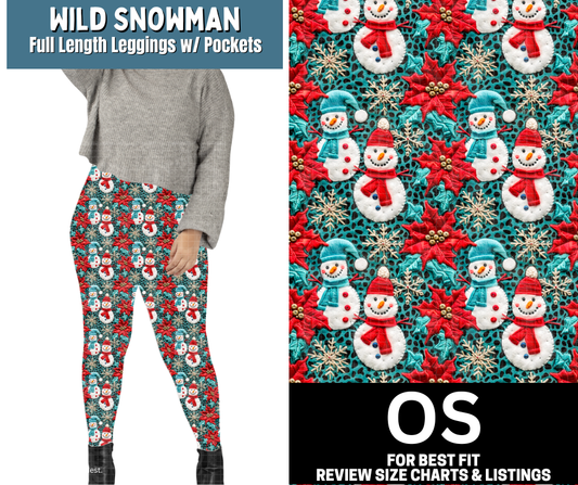 Wild Snowman Full Length Leggings w/ Pockets