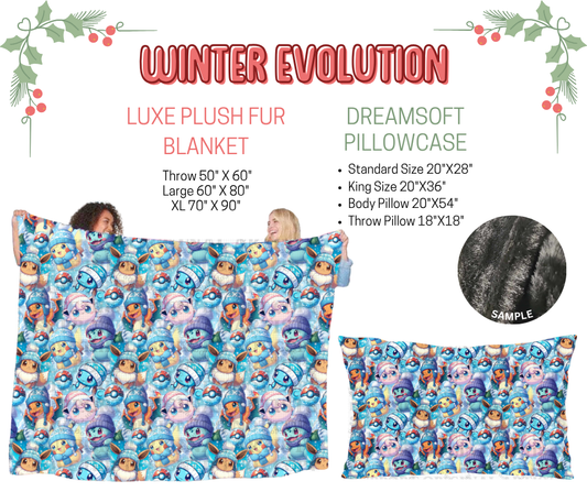 Preorder! Closes 9/3. ETA Dec. Winter Evolution Luxe Plush Fur Blanket and/or DreamSoft Pillowcase