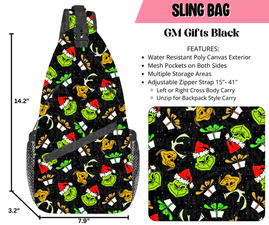 GM Gifts Black Sling Bag
