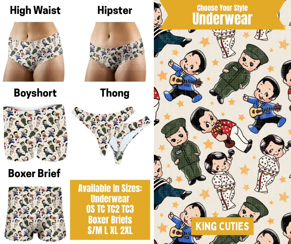 Preorder! Closes 10/28. ETA Jan. King Cuties Hipster, High Waist, Boyshort, & Thong Underwear & Boxer Briefs