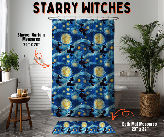 Preorder! Closes 6/10. ETA Sept. Starry Witches Custom Shower Curtain and/or Bath Mat