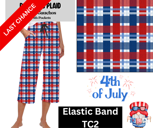 Patriotic Plaid Capri Gauchos
