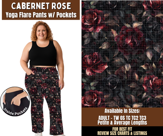 Preorder! Closes 7/29. ETA Oct. Cabernet Rose Yoga Flare Pants