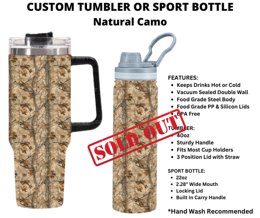 Natural Camo Custom Tumbler