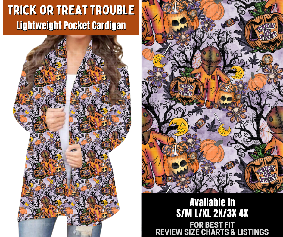 Preorder! Closes 7/13. ETA Oct. Trick or Treat Trouble Pocket Cardigan