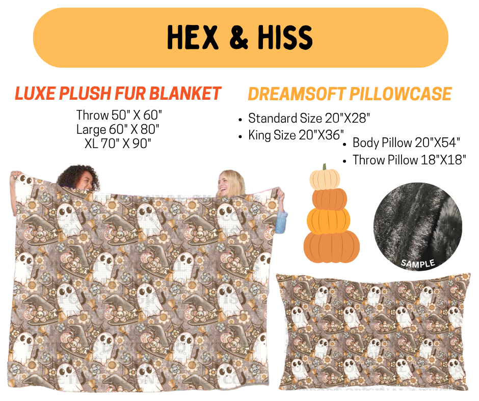Preorder! Closes 7/8. ETA Oct. Hex & Hiss Fur Blanket and/or DreamSoft Pillowcase