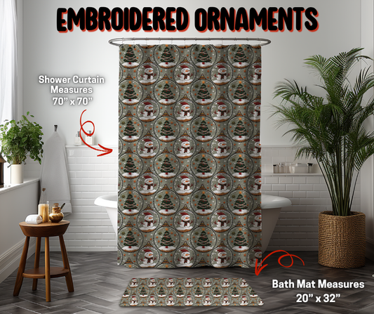 Preorder! Closes 9/8. ETA Dec. Embroidered Ornaments Custom Shower Curtain and/or Bath Mat