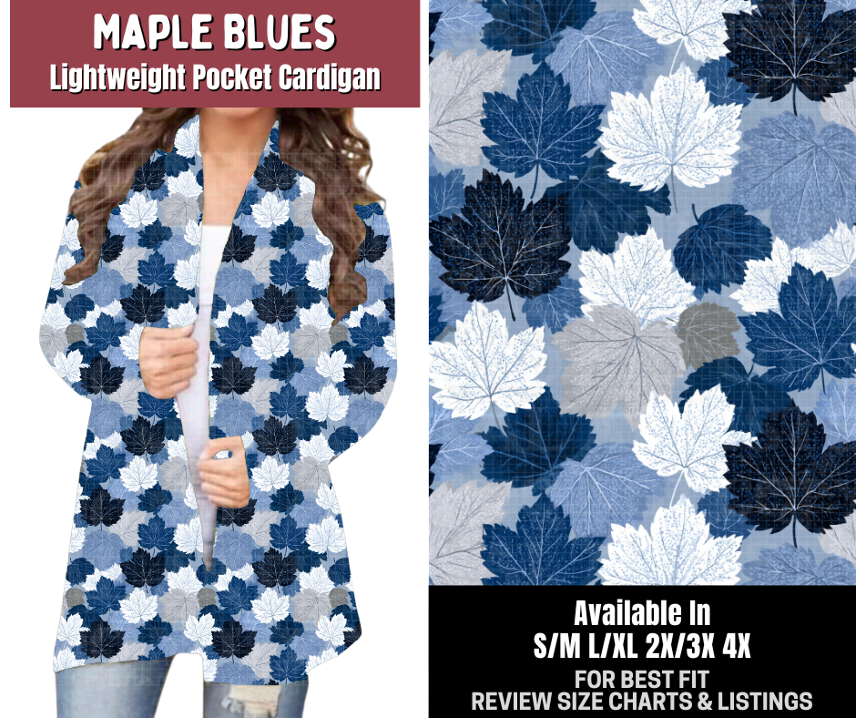 Preorder! Closes 7/23. ETA Oct. Maple Blues Pocket Cardigan
